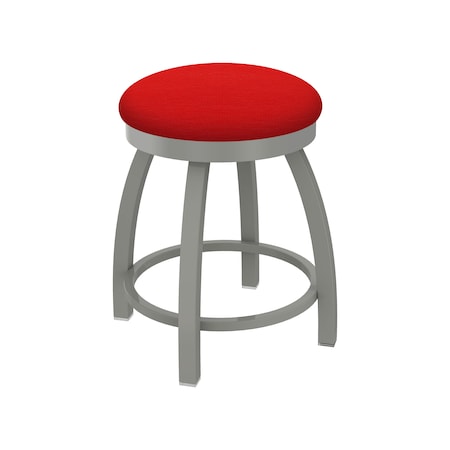 Holland Bar Stool Co 18" Swivel Vanity Stool, Nickel Finish, Canter Red Seat 80218AN011